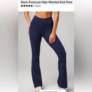 Fabletics High-Waisted Kick Flare Legging in Navy